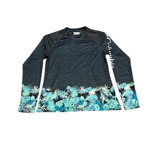 Columbia Long Sleeve Striped Tropical Rash Guard Sun‎ Shirt M/M